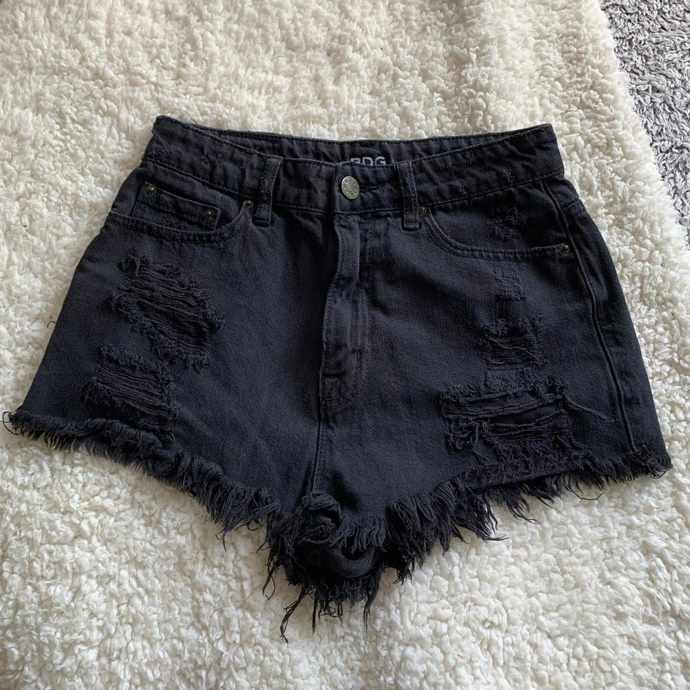 BDG Super High Rise Cheeky Black Shorts